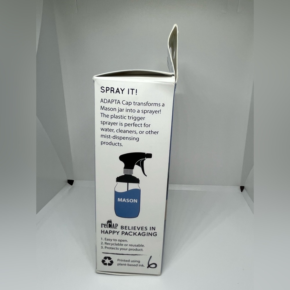 reCAP Mason Jars Sprayer Regular Mouth Lid White Made in USA BPA Free - Picture 3 of 7